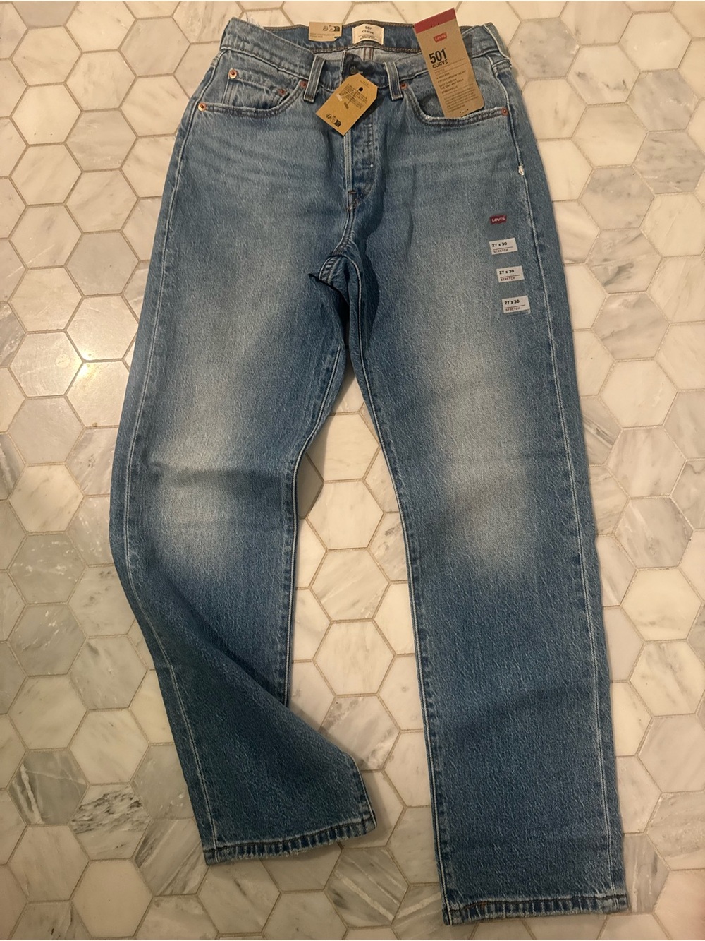 Levi's 501 Curve Women’s Jeans in Light Blue Size 27x30
